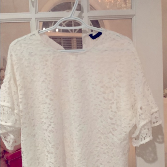 ZARA Elegant White Lace Women's Top - Picture 2 of 5